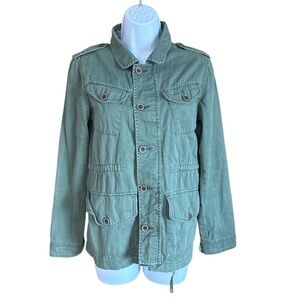 Black Poppy Olive Green Military Style Jacket Women’s Size XS